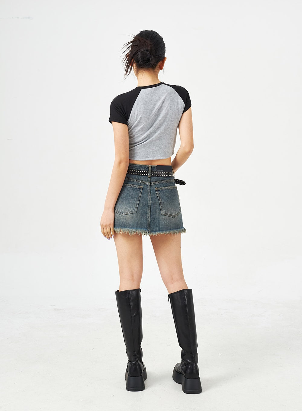 Mid-Rise Denim Mini Skirt CM321