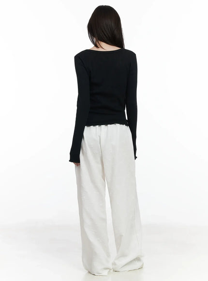 bow-embossed-wide-pants-if525