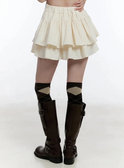 Layered Ruffle Skirt Pants ID526