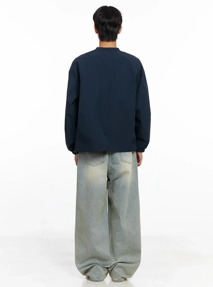 Men's Light Fade Wide-Leg Jeans IO516