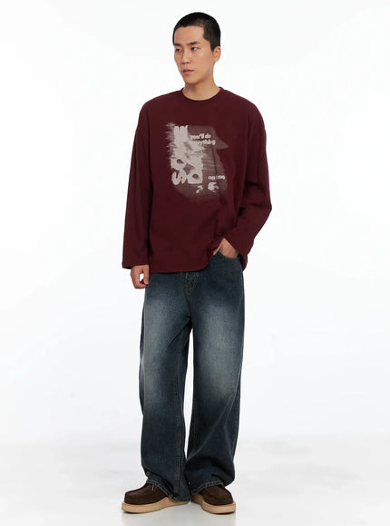 Men's Relaxed-Fit Washed Jeans IS509