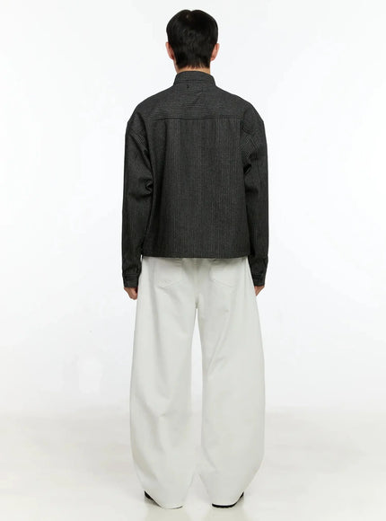 mens-striped-denim-band-collar-jacket-in525