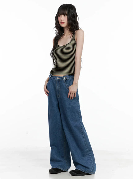 Striped U-Neck Tank Top IL528