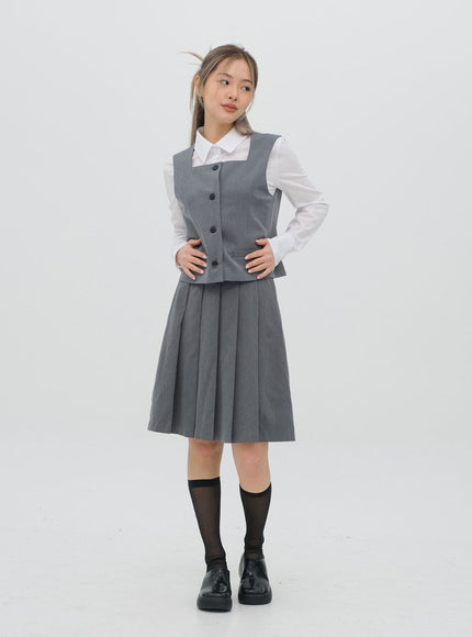 Pleated Midi Skirt CG08