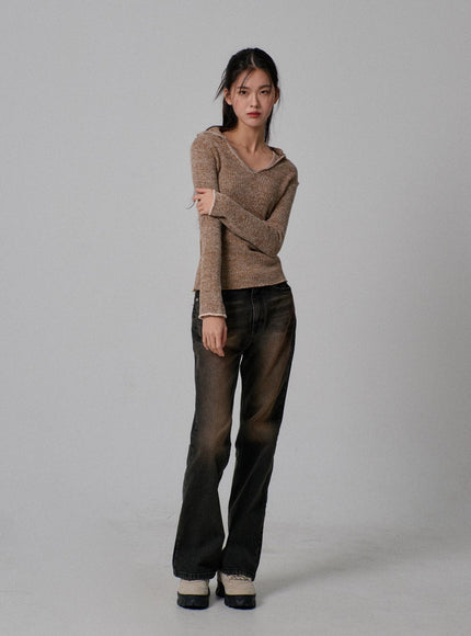 Vintage Wash Bootcut Jeans IJ310