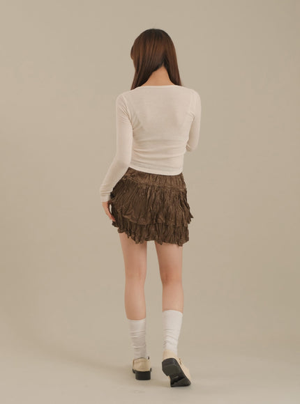 Ruffle Tier Mini Skirt J17