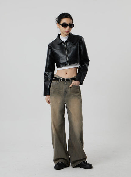 Vintage Wash Baggy Jeans CF307