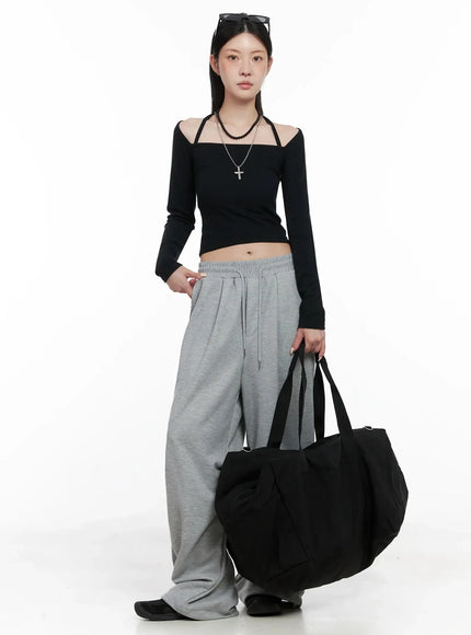 Pintuck Wide Leg Sweatpants IS508