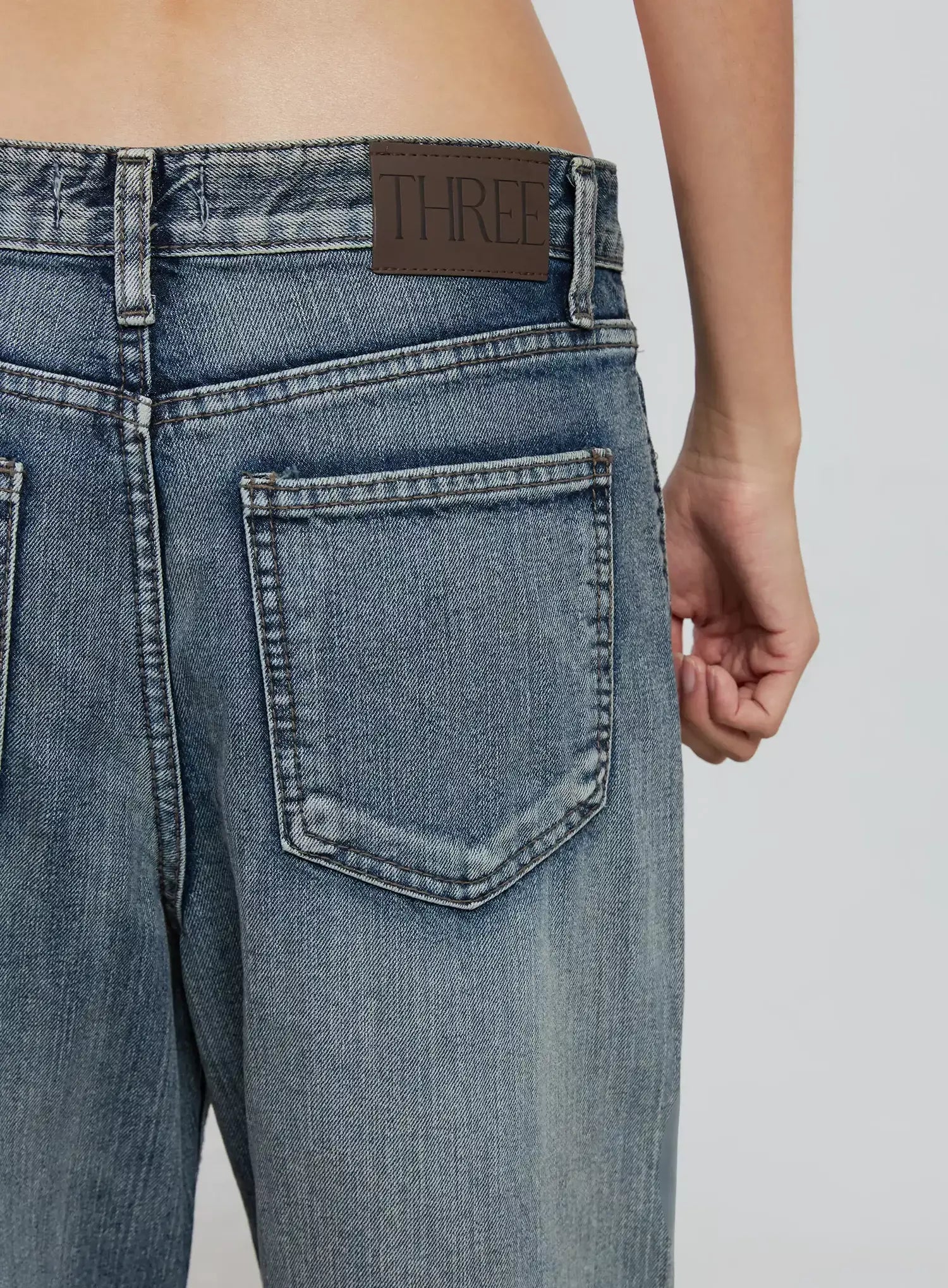 Amora Vintage Washed Wide-leg Jeans IO530