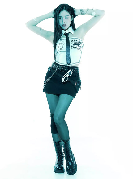 Studded Mini Skirt IS525