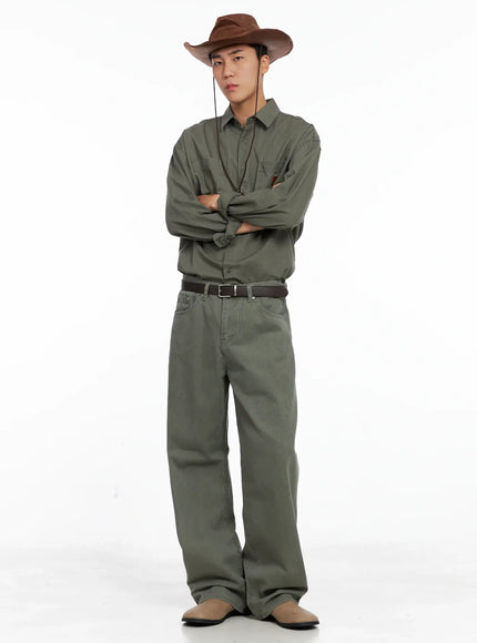 Men's Lost Baggy Jeans IG529 (Dark Green)