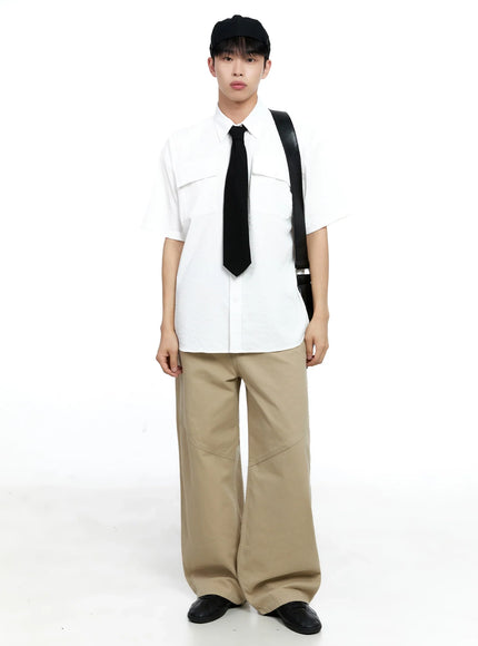 Men's Casual Crinkle Texture Shirt IG520