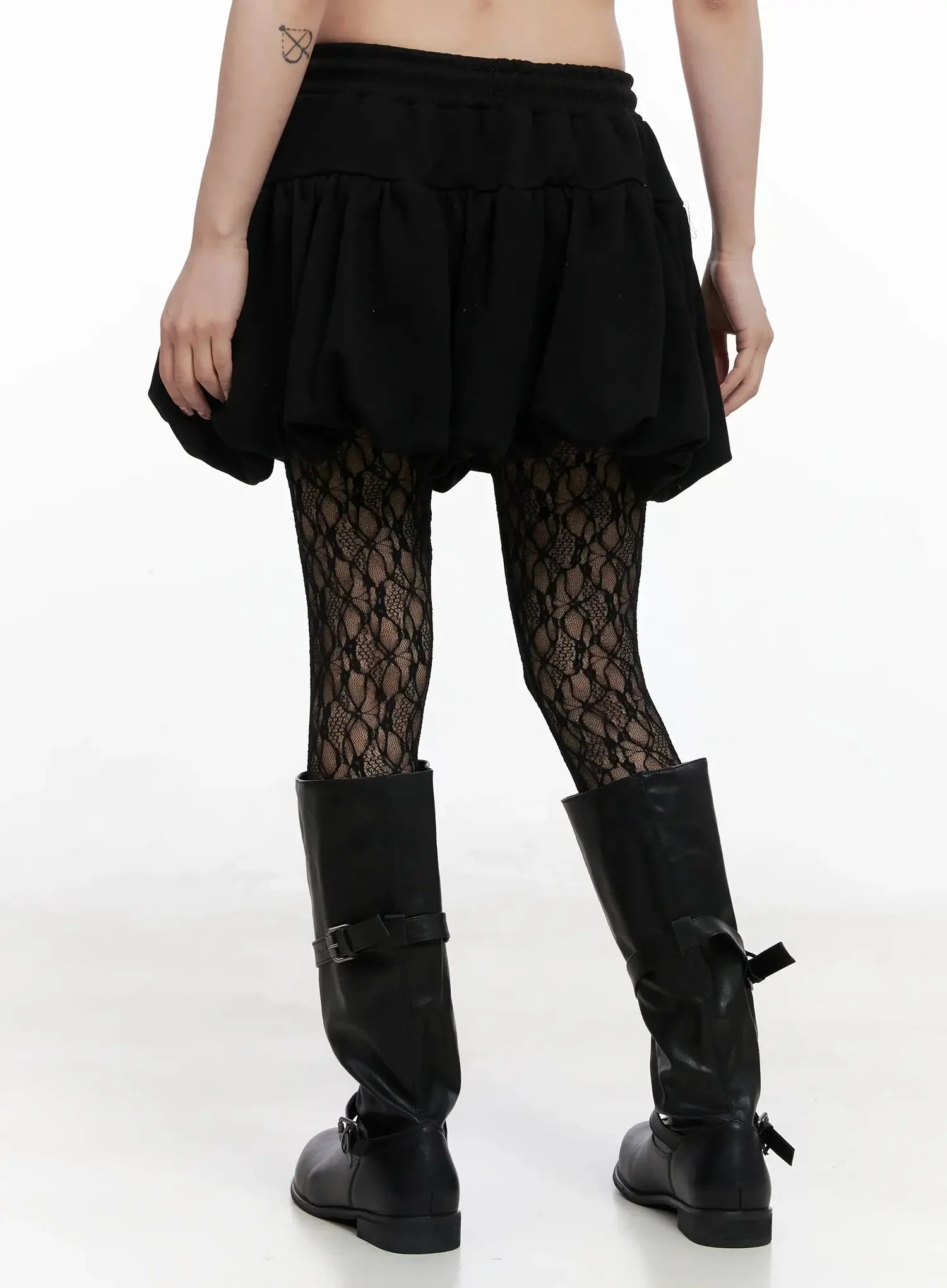 Balloon-Fit Flared Mini Skirt IN525