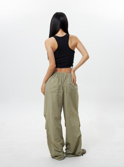 Nylon Wide Track Pants IY311
