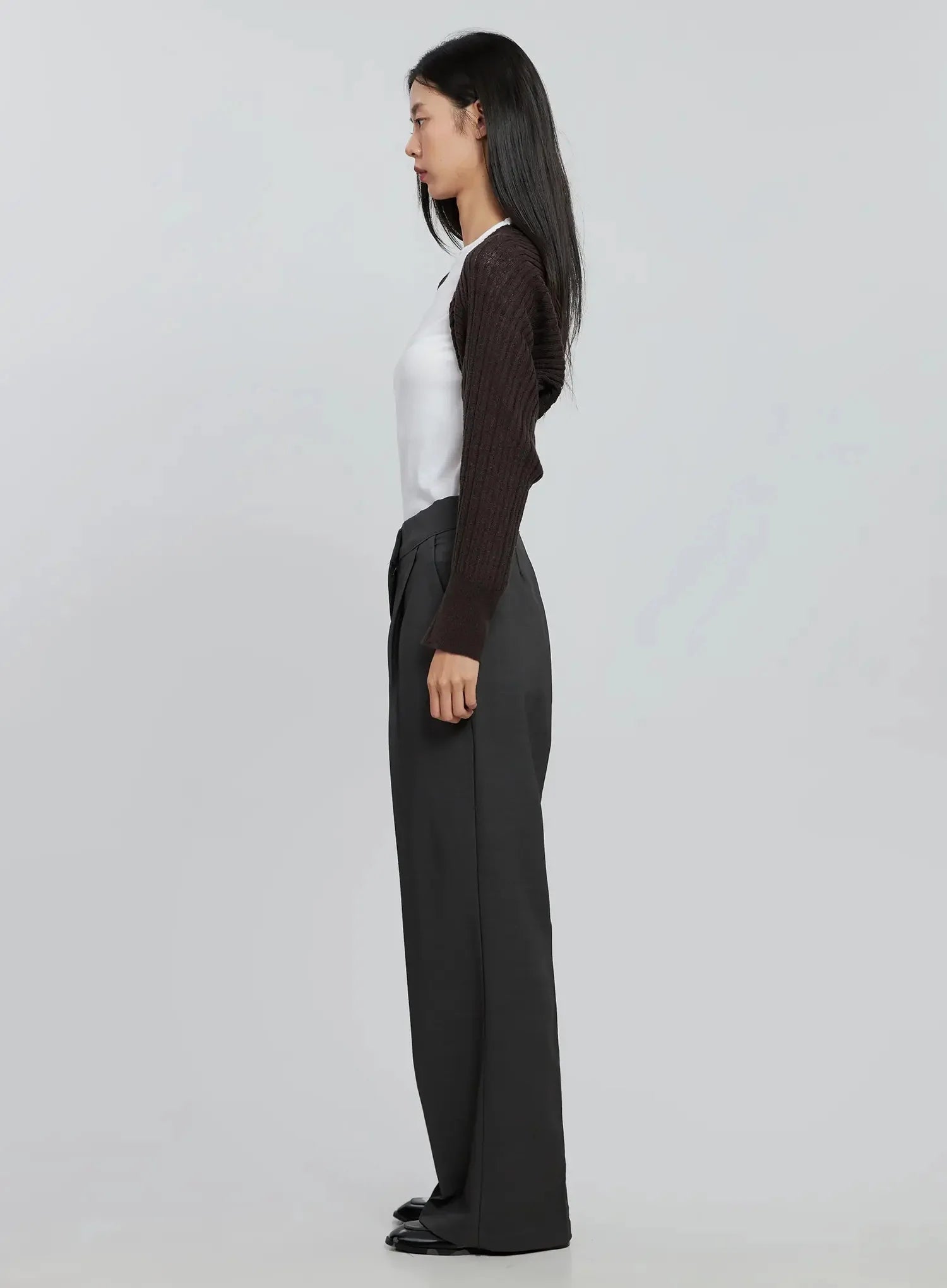 Ribbed Knit Bolero IN507