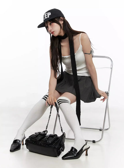 Chic Gray Pleated Mini Skirt IN514