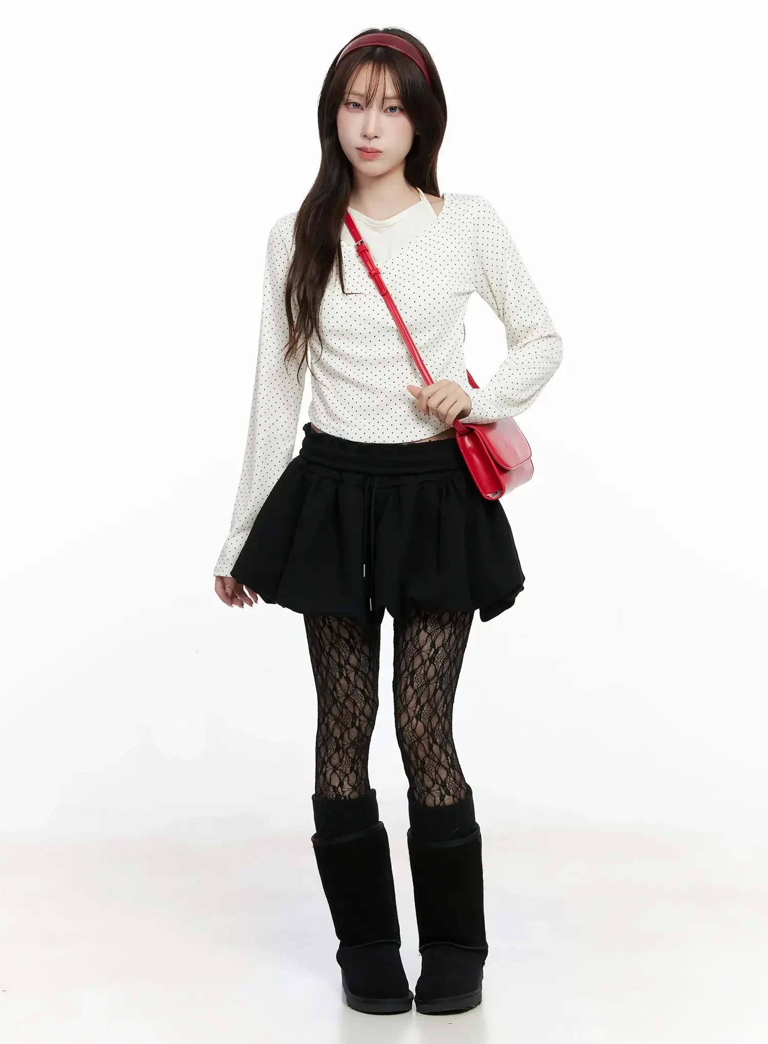 Balloon-Fit Flared Mini Skirt IN525