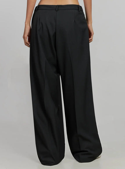 Relaxed Fit Wide-Leg Trousers IJ502
