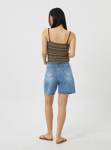 Stripe Thin Strap Top BF323