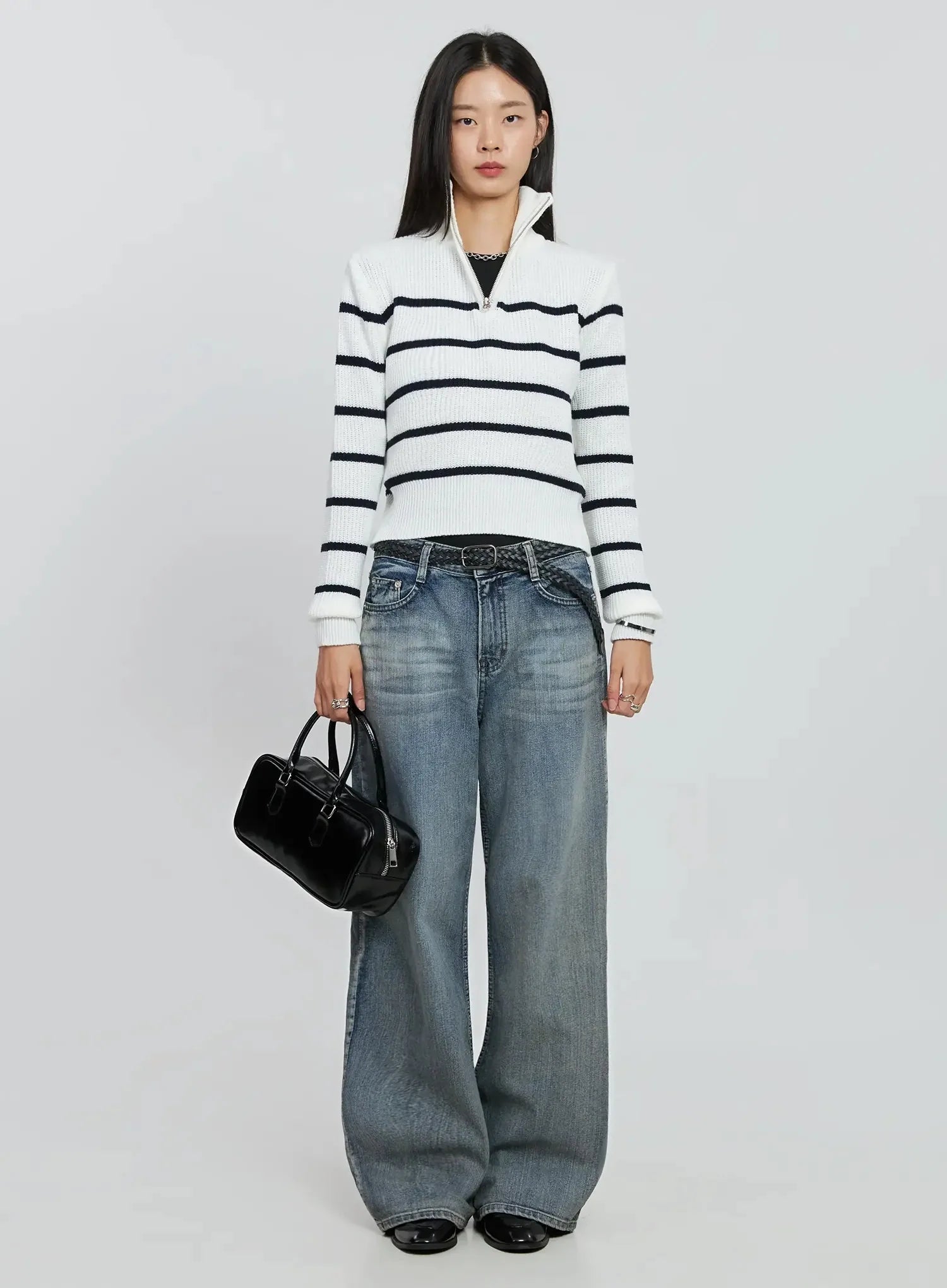 Amora Vintage Washed Wide-leg Jeans IO530