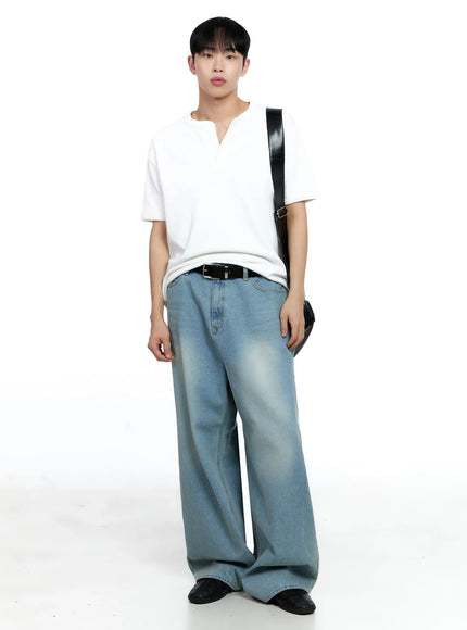 Men's Cotton Henley Tee IG520