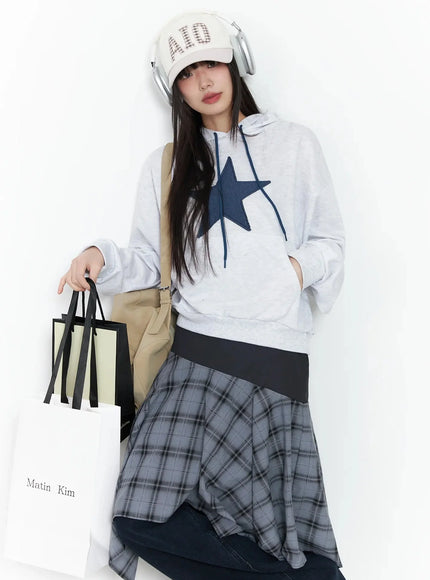 plaid-layered-asymmetric-skirt-f516