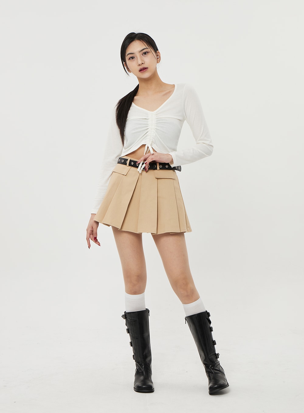 Pocket Pleated Mini Skirt BF315