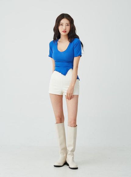 Line High Waist Half Pants IU26