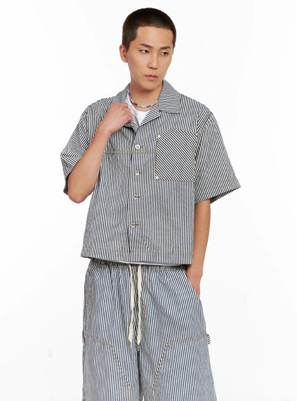 Men's Striped Cropped Jacket IG508