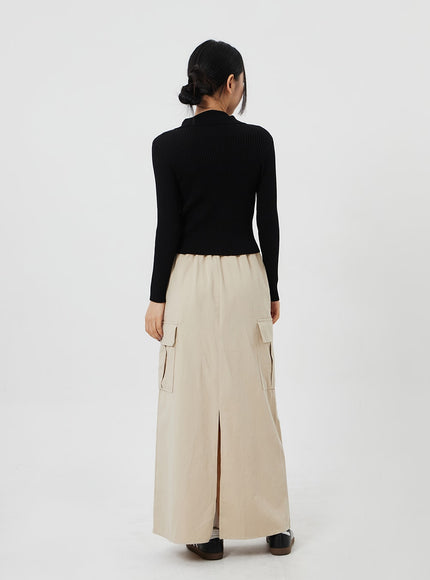 Ribbed Knit Zip-Up CF324