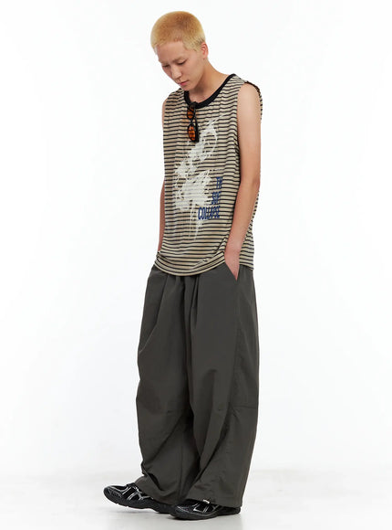 Men's Seam Detail Balloon-Fit Drawstring Pants IL511