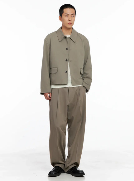 Men's Cropped Button-Up Jacket IS502