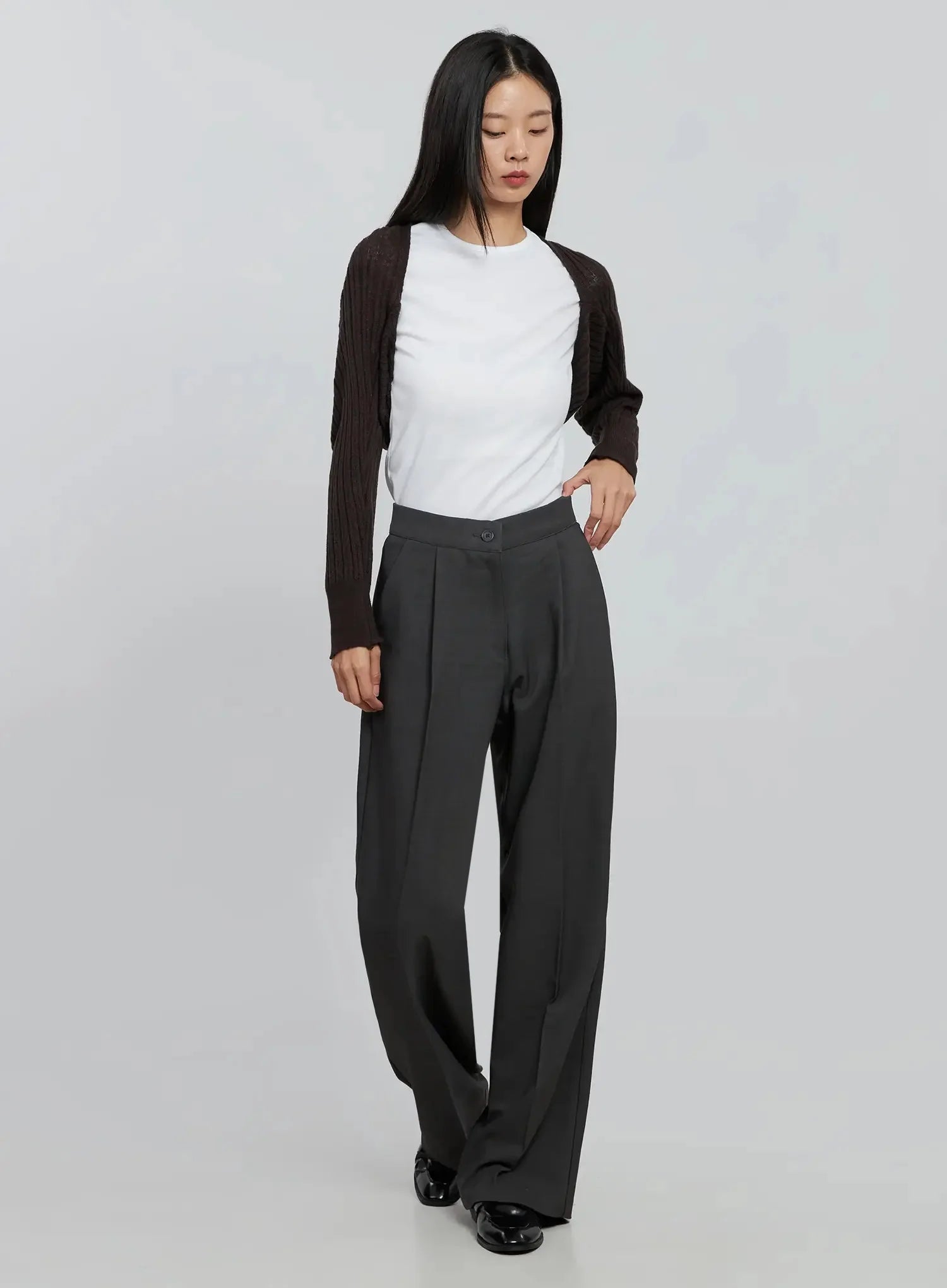 Ribbed Knit Bolero IN507