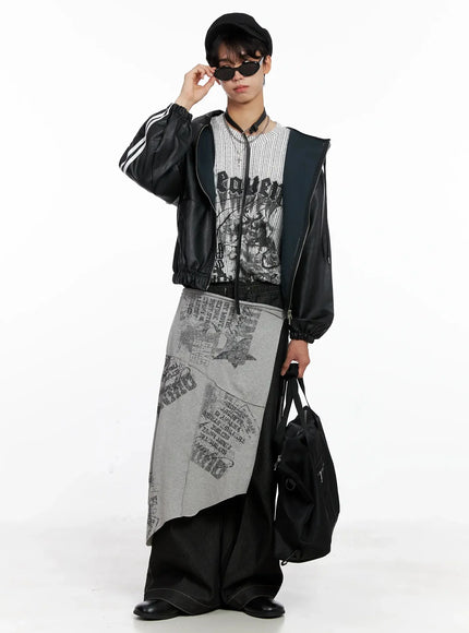 Men's Striped Graphic Knit Long Sleeve IO516