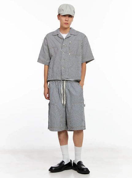 Men's Striped Cropped Jacket IG508