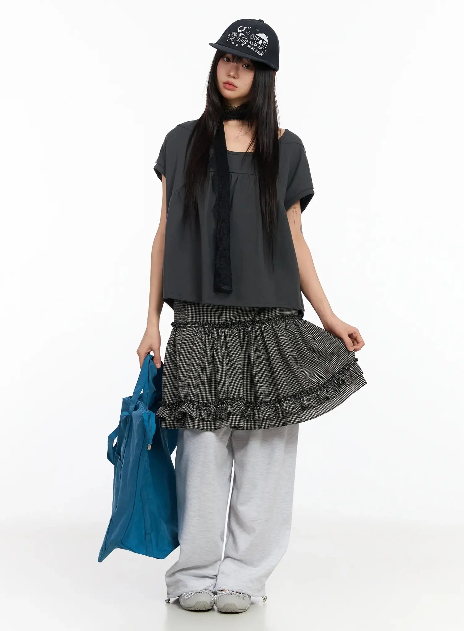 plaid-spiral-detail-sweatpants-ia523