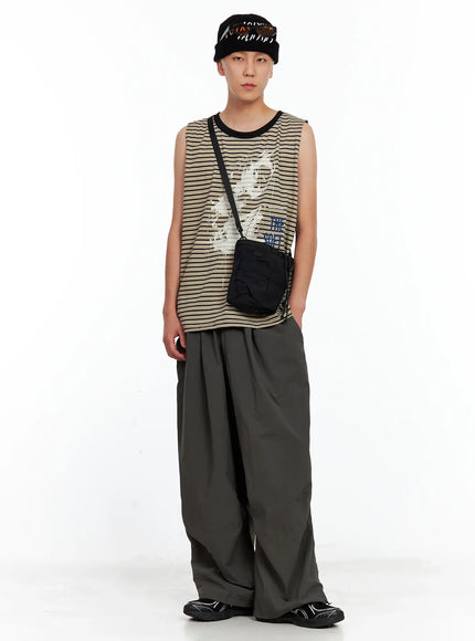 Men's Seam Detail Balloon-Fit Drawstring Pants IL511