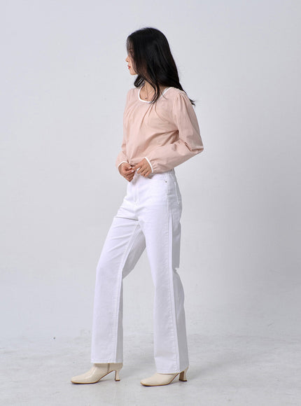 Straight Leg Cotton Pants OM331