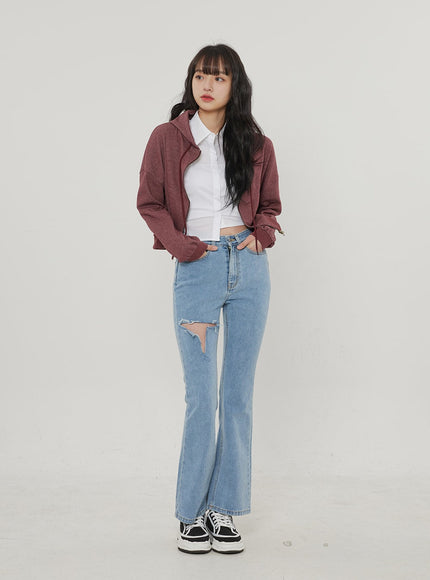 Ripped Bootcut Jeans BF306