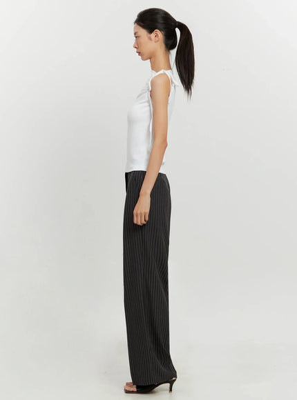 Asymmetric High Neck Tank Top IL528