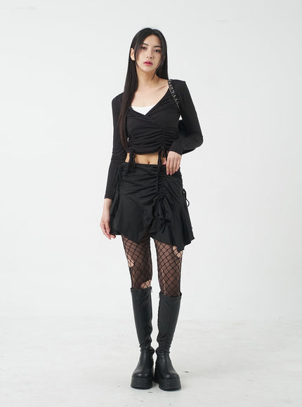 Unbalanced Mini Skirt BY309