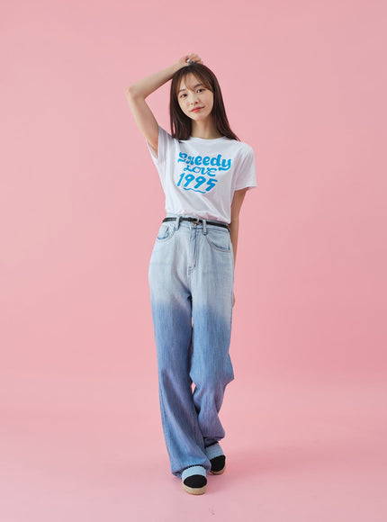 Gradient Wide Leg Jeans BY27