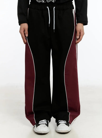 mens-wide-leg-track-pants-im503 / Black