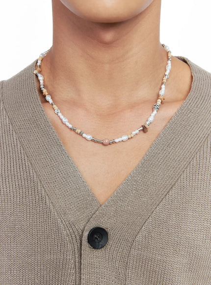 charm-bead-necklace-io506 / Beige