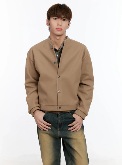 mens-wool-blended-crop-cardigan-in512 / Beige