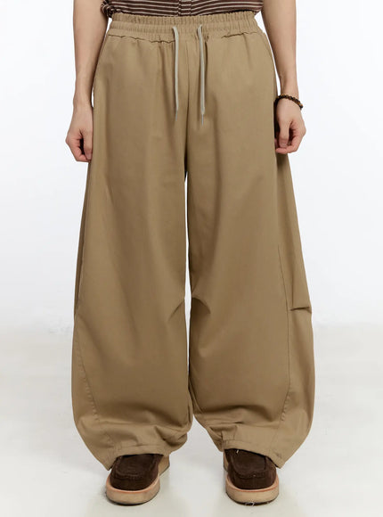 mens-wide-leg-cotton-pants-ia507 / Beige
