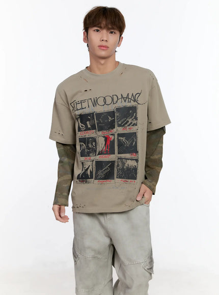 mens-camouflage-layered-long-sleeve-tee-in512 / Beige