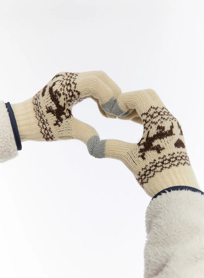 warm-nordic-winter-gloves-in524 / Beige