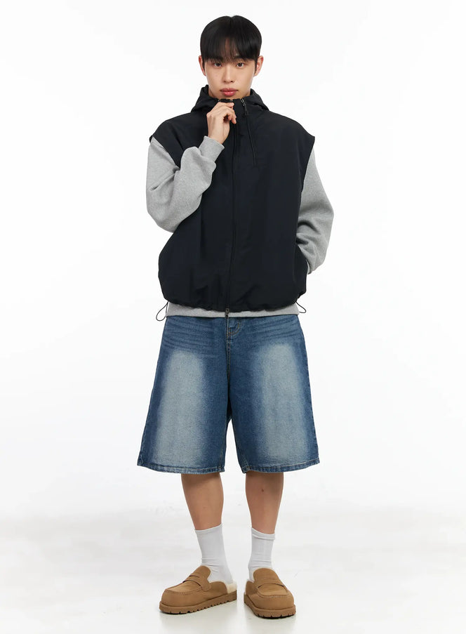 mens-hooded-vest-im516 / Black