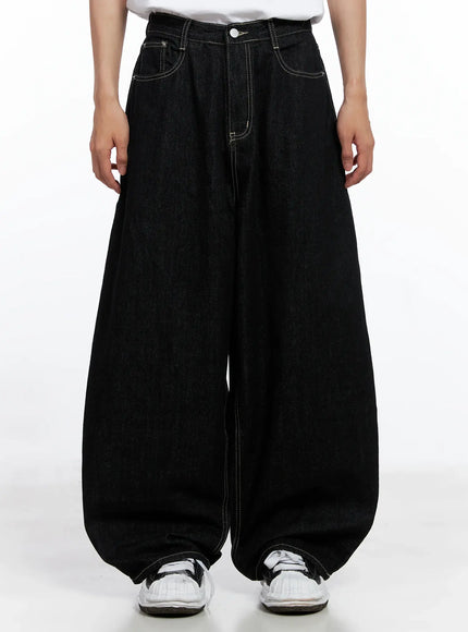 mens-dark-denim-pocket-jeans-is519 / Black